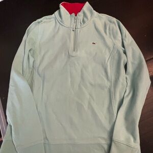 Vineyard Vines Green Zip Up Sweater with Logo